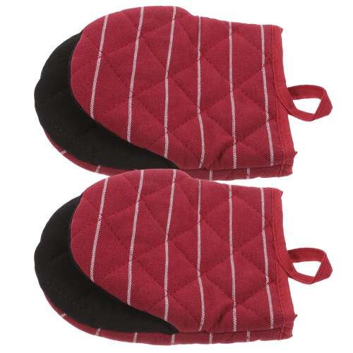 Ovenhandschuhe Sicherheitshandschuhe Backen Rot Baumwolle 2