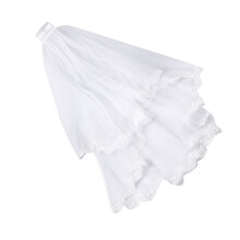 Brautschleier Kopfschmuck Spitze Weiß 1 Set Für Den Hochzeitstag