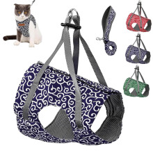 Cat Vest Harness And Leash, Escape-Proof Soft Adjustable Cat Harness Set, Blue, Size L For Outdoor Walking