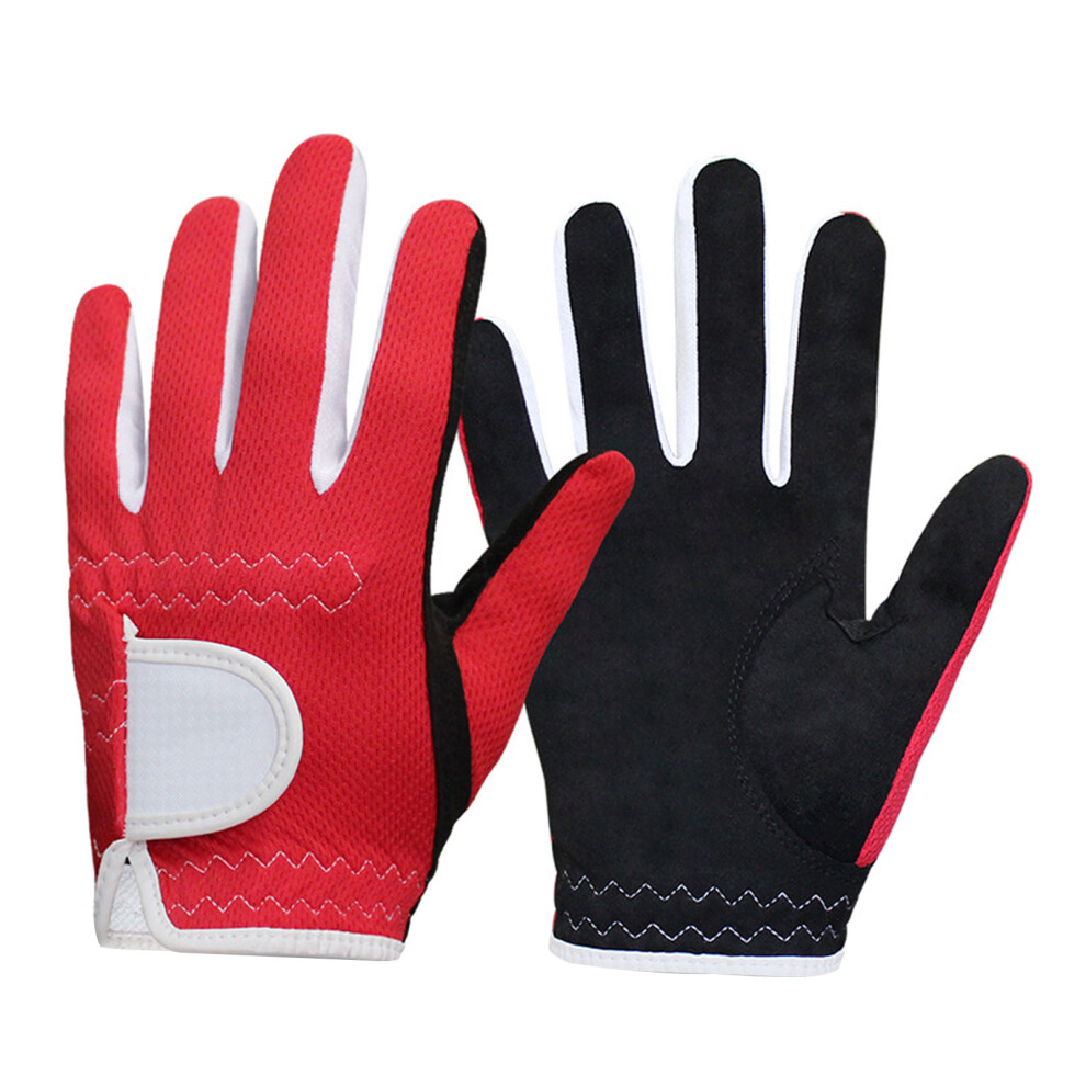 Junior Golf Gloves Breathable Golfer Gloves Kids Golf-Red L-image-OPC-PM5WVVB-NEW
