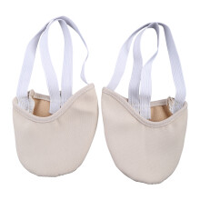 Half Faux Leather Sole Ballet Pointe Dance-Flesh-colored S