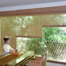 Retro Bamboo Blinds Roll Up - Bamboo Shades For Window, Balcony, 60% Blackout, Customizable (W45xH120cm/W18xH47in)