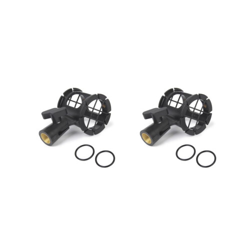 Microphone Shock Mount Universal Black Two Piece Set For Handheld Microphone