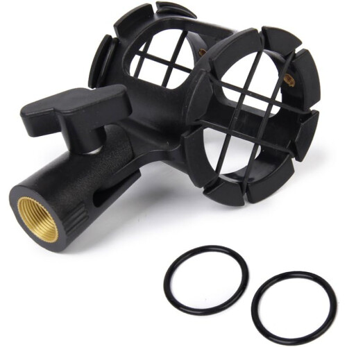 Microphone Shock Mount Universal Black Two Piece Set For Handheld Microphone 1