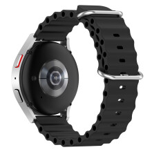 Silikon-Uhrenarmband Black  Samsung Galaxy Watch 3 45 mm, Huawei Watch GT3 Pro 46 mm, Huami Amazfit GTR 3, Xiaomi Watch S1 Active, Garmin Forerunne...
