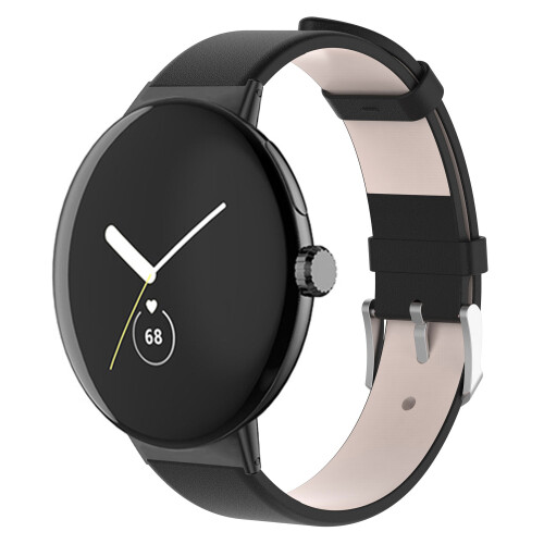 Uhrenarmband aus PU-Leder Black  Google pixel watch 2