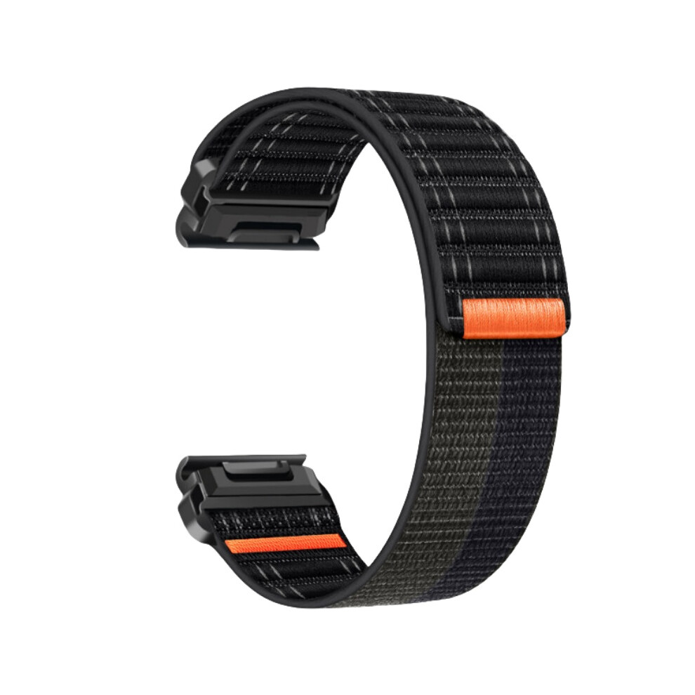 Nylon Watch Strap For Garmin Fenix 8/5/6/7X Pro/Epix 935/965 + Light Gray 22 Mm Black 7314280793587