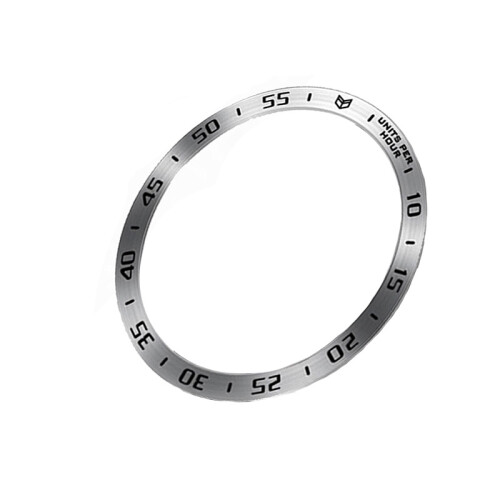 Rustfritt stål bezelring for Samsung Galaxy Watch Ultra Silver + Black