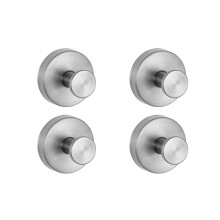 Wandhaken mit Saugstopfen, 4er-Pack Silver