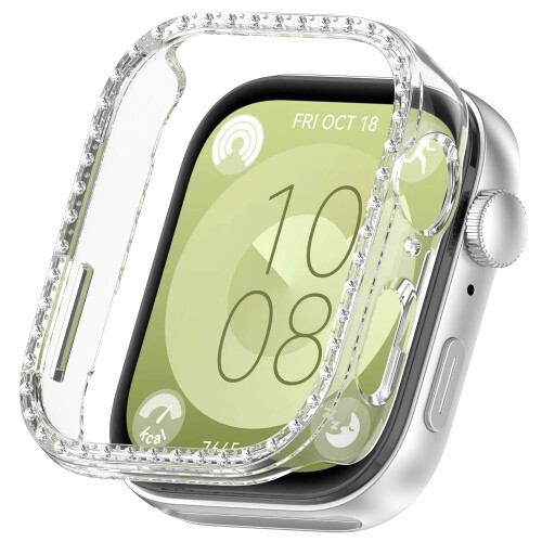 Huawei Watch Fit 3 Case with Diamond PC Hollow Protective Case Transparent 2