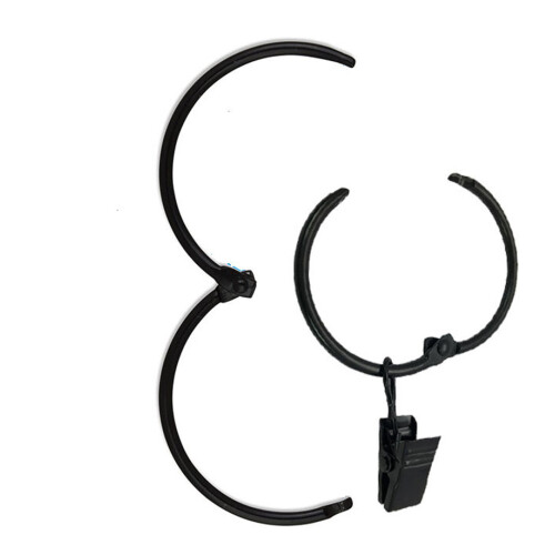 Gardinenringe mit Clips schwarz 20 Stück 2