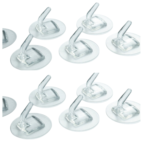 Transparente Klebehaken, 10er-Pack