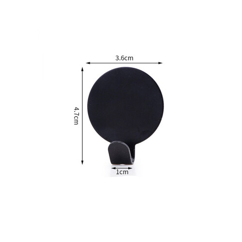 Selbstklebende runde Wandhaken, 5er-Pack Black 2