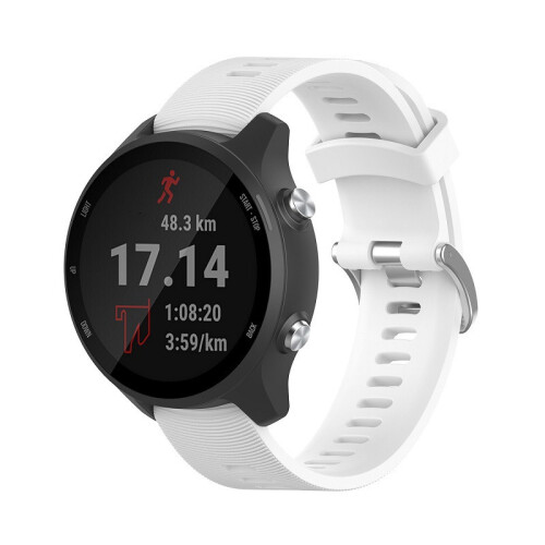 Uhrenarmband für Garmin Forerunner 245 Silikon White 20 mm 2