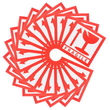 1000 Breekbaar Stickers Waarschuwingslabel