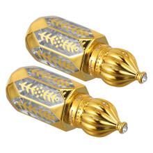 2Pcs Golden Glass Perfume Dispenser Bottles Sturdy Cosmetic Containers