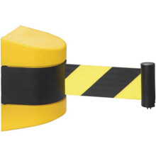 Retractable Queue Belt Wall Mount Barrier With Chrome Post System For Crowd Control
