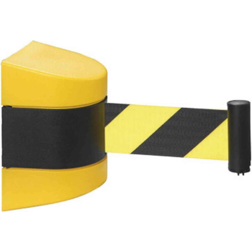 Retractable Queue Belt Wall Mount Barrier With Chrome Post System For Crowd Control