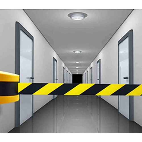 Retractable Queue Belt Wall Mount Barrier With Chrome Post System For Crowd Control 2