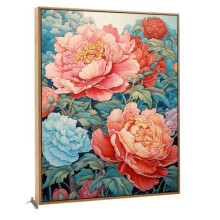 Paint by Numbers for Adults Peony Kit On Canvas With Brushes And Acrylic Pigment DIY Gift 12x16Inch 30x40 CM