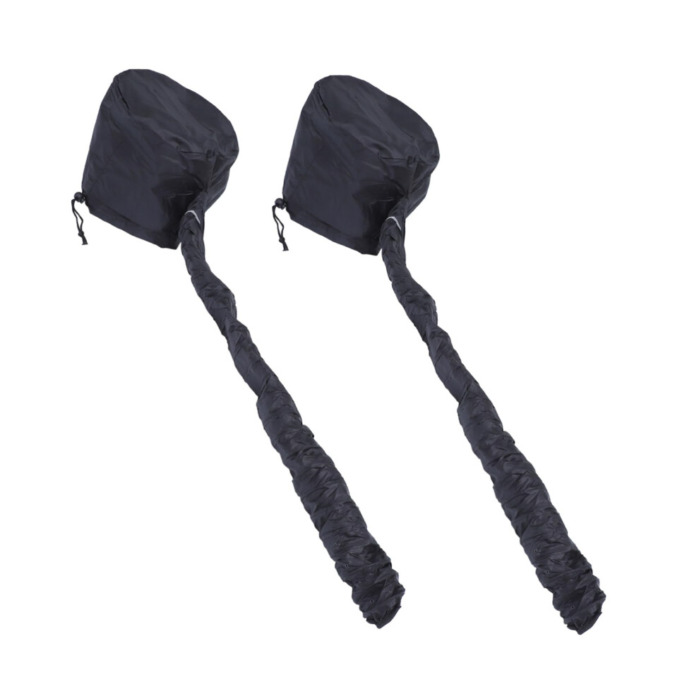 Black 2Pcs Portable Thermal Heated Deep Conditioning Hair Caps For Dry Hair Care Home Use Steam Treatment Hats