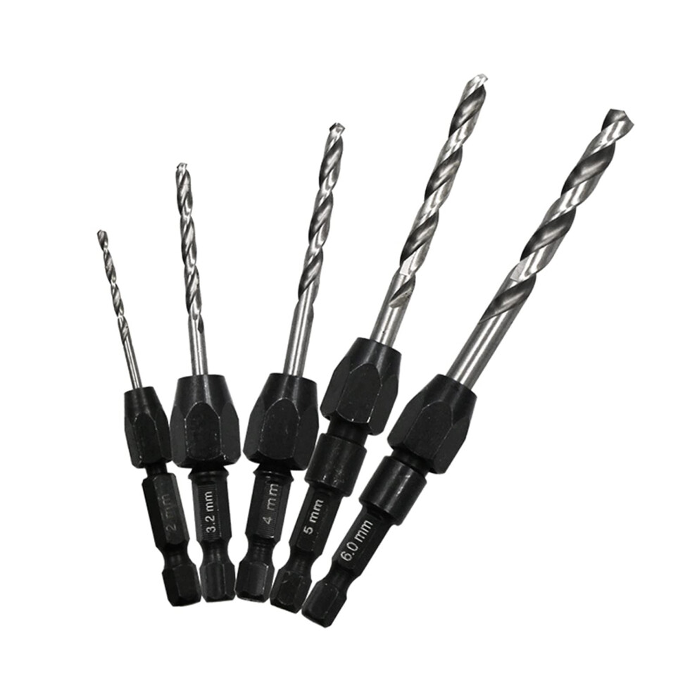 Countersink Drill Bit Set 6542 Cone Bit Set, 5-Piece, Shank, Woodworking, Metric 2Mm-6Mm Reamer 9393856279913