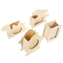 4Stk Holz Bilderrahmen Stifteablage Für Schreibtisch Organizer