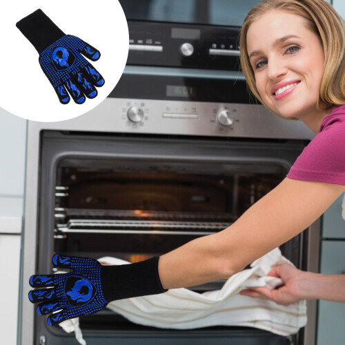 Küchenhandschuhe Doppelte Ofenhandschuhe Mikrowellen Backhandschuhe 2