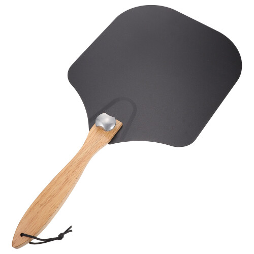 1Pc Lightweight Black Baking Pizza Accessory with Wood Handle 1