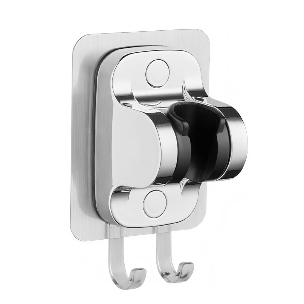 Shower Head Holder No-Drill Adjustable Angles Showerhead Bracket With 2 Hooks For Bathroom 9354506229986