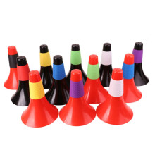 Outdoor Marker Cones Set Of 2 Sign Cones With Horn Design Windproof Football Obstacle Red Color Black Protective Cover