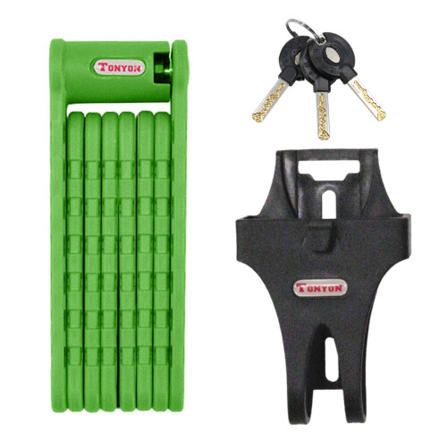 Fold-Up Secure Locking & Anti-Scratch Bike Lock Hardened-Green