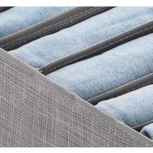 Bins For Organization, Multi-Functional Compartment Storage Box, Denim Layered Jeans Organizer, Large Gray Fabric 1