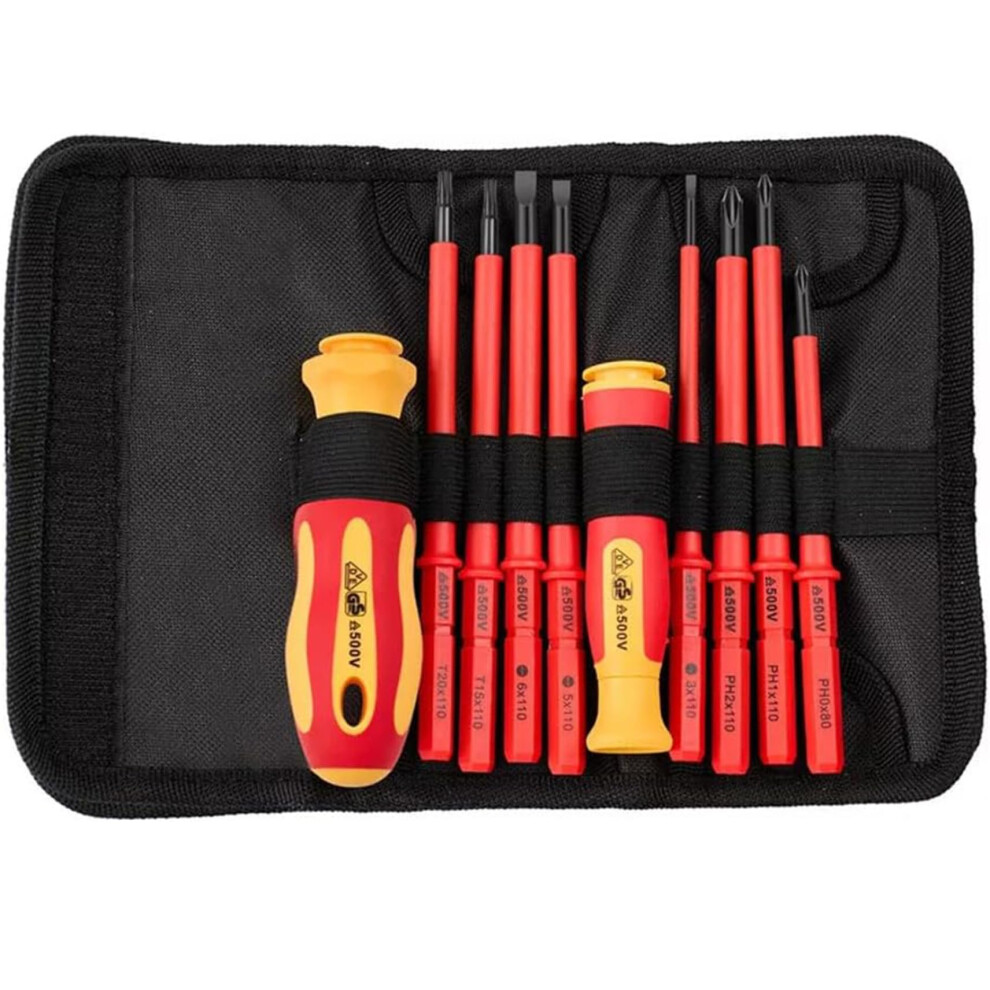 Electricians Tools Set 10-Piece Interchangeable Insulated Screwdriver Set High-Hardness For Electrical Work And Home Diy 9393856280919