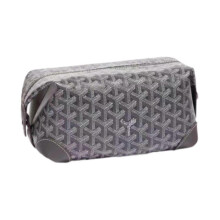 (25cmx12cmx12cm, Gray) Travel Toiletry Bag PU Leather Multifunctional Makeup Bag for Hotel Bathroom Gray