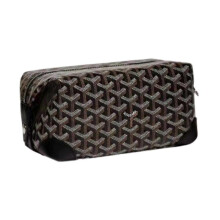 (25cmx12cmx12cm, Black) Travel Toiletry Bag PU Leather Multifunctional Makeup Bag for Hotel Bathroom Gray
