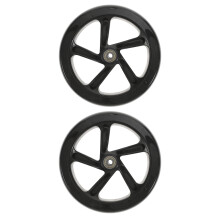 2Pcs PU Scooter Wheels High Elastic Wear-Resistant Black Replacement