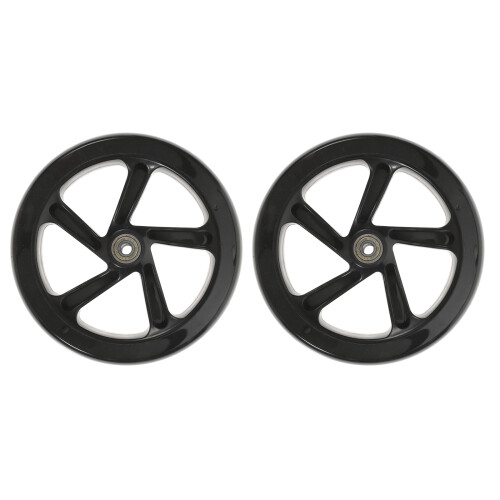 2Pcs PU Scooter Wheels High Elastic Wear-Resistant Black Replacement 2