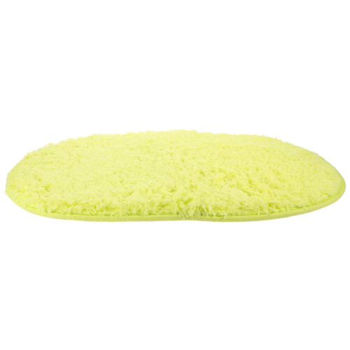 Waschbare Badematte Oval Aus Schafwolle Grün 1