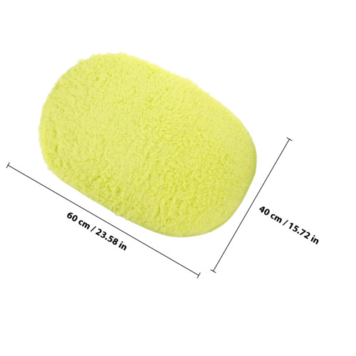 Waschbare Badematte Oval Aus Schafwolle Grün 1 1