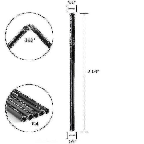 (200 sticks) 500/200/100pcs Flexible Bendy Black Drinking Straws Plastic Disposable Straws 2
