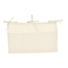 Bedside Caddy Linen Hanging Storage Bag For Crib Nursery Organiser Beige 50.8x30.4cm 2 Pockets