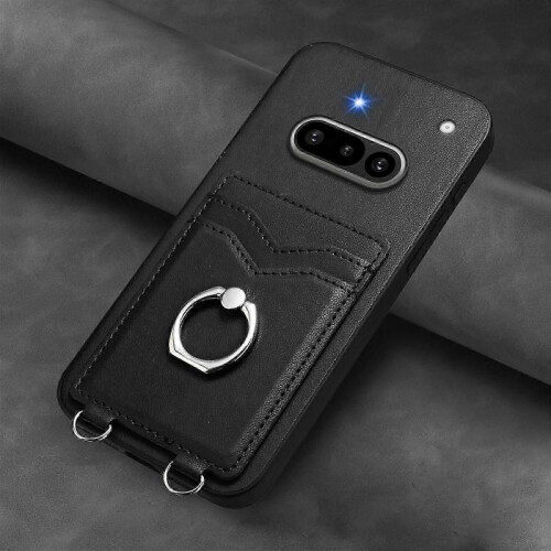 (For Nothing Phone 3a, Black) R20 Ring Card Holder Phone Case 1