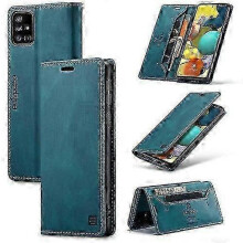 (Blue) Galaxy A51 5G AutSpace A01 Retro Crazy Horse RFID Leather Phone Case Cover