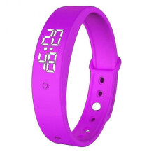 (Black) Body Temperature Monitor Bracelet - V9 Thermometer With Vibration Alarm