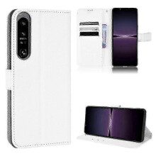 (White) Xperia 1 IV Diamond Texture Leather Phone Case - Premium Protection
