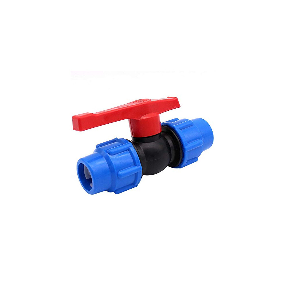 20Mm-32Mm Plastic Ball Valve - 2-Port, Compression Ends, White 25Mm(3/4") 9016109360601