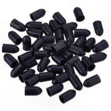 (1) Black PVC Dust Covers for Liquor Pour Spouts - 50-Pack Bottle Accessory Set