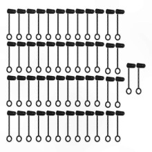 (2) Black PVC Dust Covers for Liquor Pour Spouts - 50-Pack Bottle Accessory Set
