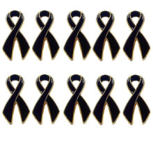 (Black) 10Pcs Exquisite Ribbon Brooch Pins Accessory Elegant Ribbon Badge Brooches For School Clubs And Business Meetings Yellow